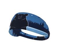 WZYWHJ Fascia morbida e assorbente per allenamento basket rosso, accessorio per capelli ideale per yoga, corsa e molto altro ancora! Orso che fa il bagno sotto le stelle