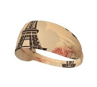 WZYWHJ Fascia morbida e assorbente per allenamento basket rosso, accessorio per capelli ideale per yoga, corsa e molto altro ancora! stampa vintage Parigi Torre Eiffel farfalla
