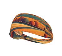 WZYWHJ Fascia morbida e assorbente per allenamento basket rosso, accessorio per capelli ideale per yoga, corsa e altro ancora! Geometria retrò, immagine autunnale
