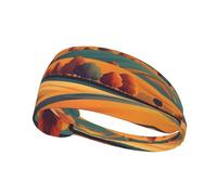 WZYWHJ Fascia morbida e assorbente per allenamento basket rosso, accessorio per capelli ideale per yoga, corsa e altro ancora! Geometria retrò, immagine autunnale