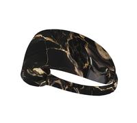 WZYWHJ Fascia morbida e assorbente per allenamento basket rosso, accessorio per capelli ideale per yoga, corsa e altro ancora! Nero oro marmo stampato