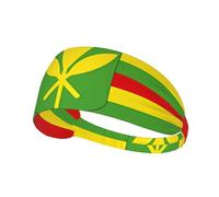 WZYWHJ Fascia morbida e assorbente per allenamento basket rosso, accessorio per capelli ideale per yoga, corsa e altro ancora! Bandiera hawaiana nativa stampata
