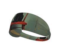 WZYWHJ Fascia morbida e assorbente per allenamento basket rosso, accessorio per capelli ideale per yoga, corsa e altro ancora! Stampa di un piccolo gatto nero sullo sgabello