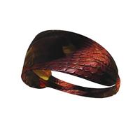 WZYWHJ Fascia morbida e assorbente per allenamento basket rosso, accessorio per capelli ideale per yoga, corsa e molto altro ancora! Il pitone della foresta gigante stampato