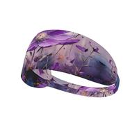 WZYWHJ Fascia morbida e assorbente per allenamento basket rosso, accessorio per capelli ideale per yoga, corsa e altro ancora! Piccoli fiori di campo viola stampati