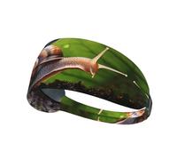 WZYWHJ Fascia morbida e assorbente per allenamento basket rosso, accessorio per capelli ideale per yoga, corsa e molto altro ancora! Lumaca su una foglia stampata