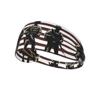 WZYWHJ Fascia morbida e assorbente per allenamento di basket rosso, accessorio per capelli ideale per yoga, corsa e molto altro ancora! Modello Patriottico per il giorno della commemorazione dei