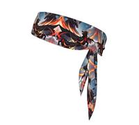 WZYWHJ Fascia per capelli con immagine di Double Dragon Battle, fascia sportiva per uomini e donne, fascia per capelli per corsa, allenamento e calcio