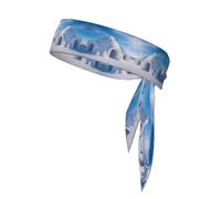 WZYWHJ Fascia per capelli con stampa di casa bianca con neve, per uomini e donne, fascia per capelli per corsa, allenamento, calcio