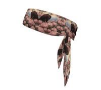 WZYWHJ Fascia per capelli con stampa Eagle Among The Peonies, per uomini e donne, fascia per capelli per corsa, allenamento e calcio