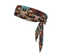 WZYWHJ Fascia per capelli con stampa Little Turtle on a Toy Car, per uomini e donne, fascia per capelli per corsa, allenamento e calcio