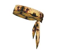 WZYWHJ Fascia per capelli con stampa "The Windmill on the Grassland", per uomini e donne, fascia per capelli per corsa, allenamento e calcio