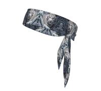 WZYWHJ Fascia per capelli con stampa tigre bianca nella neve, fascia sportiva per uomini e donne, fascia per capelli per corsa, allenamento e calcio