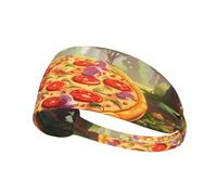 WZYWHJ Fascia per capelli morbida e assorbente per allenamento basket rosso - Accessorio per capelli ideale per yoga, corsa e altro ancora! Grande stampa pizza