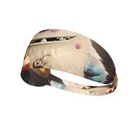 WZYWHJ Fascia per capelli morbida e assorbente per allenamento basket rosso, accessorio per capelli ideale per yoga, corsa e molto altro ancora! Il piccolo mostro che tiene la torta stampata