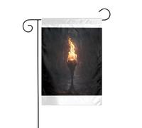 Wzywhj Fiaccole al buio immagine estate giardino bandiera doppia faccia decorazione cortile 30,5 x 45,7 cm