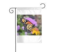 Wzywhj Fiore Farfalla Immagine Estate Giardino Bandiera Double Face Decorazione Cortile 30,5 x 45,7 cm