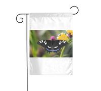 Wzywhj Fioritura Farfalla Immagine Estate Giardino Bandiera Double Face Decorazione Cortile 30,5 x 45,7 cm