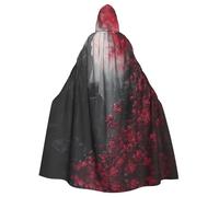 WZYWHJ Fioritura fiori Stampe Aldult Cosplay Poncho con cappuccio Mantello per uomini e donne Halloween Party