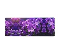 WZYWHJ Fioritura fiori viola stampa cuscinetto di gomma extra grande tastiera, addensato anti cuscino di scrivania ufficio di slittamento