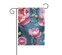 Wzywhj Fioritura Peonie Stampa Estate Giardino Bandiera Double Face Decorazione Cortile 30,5 x 45,7 cm