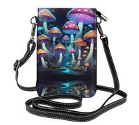WZYWHJ Flora del fungo stampa Pacchetto crossbody del sacchetto di cuoio delle donne con tracolla regolabile