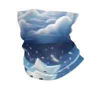 WZYWHJ Foulard sportivo multifunzione con stampa di piccole stelle tra le nuvole bianche, fascia per il viso, braccialetto