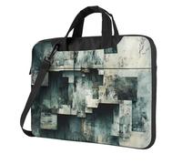 WZYWHJ Frammenti di blocco Stampe Ultra-sottile borsa portatile monospalla accessori per computer portatile morbido antiurto per laptop, Nero , 15.6 inch