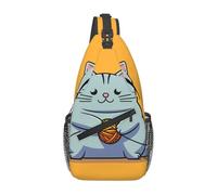 WZYWHJ Gatto che gioca con palla di corda modello casual borsa a tracolla da uomo con elevata capacità di archiviazione e tracolla regolabile