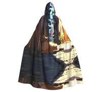 WZYWHJ Gatto randagio nel vicolo modello aldult qualità Cosplay Poncho con cappuccio mantello per uomini e donne Halloween