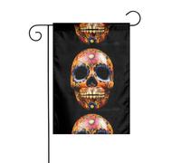 Wzywhj Giorno dei Morti Maschere Stampe Summer Garden Flag Double Face Decorazione Cortile 30,5 x 45,7 cm