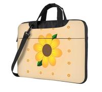 WZYWHJ Golden Girasole Modello Ultra-sottile portatile monospalla borsa del computer accessori per computer portatile morbido antiurto per laptop, Nero , 15.6 inch