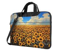 WZYWHJ Golden Sunflower Picture Ultra-sottile portatile monospalla borsa del computer accessori per computer morbido antiurto per laptop, Nero , 15.6 inch