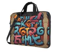 WZYWHJ Graffiti lettere Stampe Ultra-sottile portatile monospalla borsa del computer accessori per computer morbido antiurto per laptop, Nero , 15.6 inch