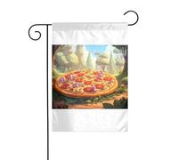 Wzywhj Grande bandiera estiva da giardino con stampa pizza, decorazione su entrambi i lati, 30,5 x 45,7 cm