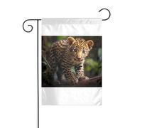 Wzywhj Graziosa bandiera da giardino con immagine di giaguaro, decorazione su entrambi i lati, 30,5 x 45,7 cm