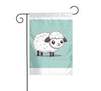 Wzywhj Graziosa bandiera da giardino con immagine di pecore in stile cartone animato su entrambi i lati, decorazione per cortile, 30,5 x 45,7 cm