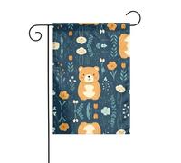 WZYWHJ Graziosa bandiera da giardino con motivo orso, 30,5 x 45,7 cm, per un ambiente esterno alla moda