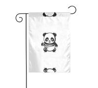 Wzywhj Graziosa bandiera da giardino con stampa a forma di panda su entrambi i lati, 30,5 x 45,7 cm