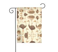 WZYWHJ Graziosa bandiera da giardino con stampa di struzzo, 30,5 x 45,7 cm, per un ambiente esterno alla moda