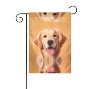 Wzywhj Graziosa bandiera da giardino con stampa dorata su entrambi i lati, decorazione per cortile, 30,5 x 45,7 cm