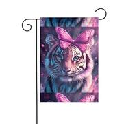 Wzywhj Graziosa bandiera da giardino con stampa leopardata su entrambi i lati, decorazione per cortile, 30,5 x 45,7 cm