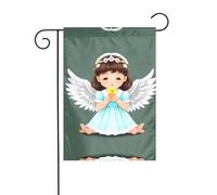 Wzywhj Graziosa bandiera estiva da giardino con stampa di piccolo angelo, decorazione su entrambi i lati, 30,5 x 45,7 cm