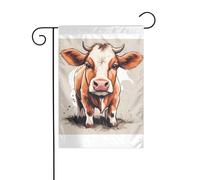 Wzywhj Graziosa piccola mucca con bandiera estiva da giardino su entrambi i lati, decorazione per cortile, 30,5 x 45,7 cm