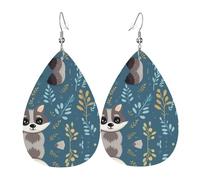 WZYWHJ Graziosi orecchini da donna in pelle con immagine di procione, semplice ciondolo a goccia d'acqua, regalo alla moda per le vacanze