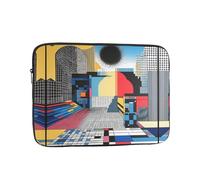 WZYWHJ Grid City Prints Custodia portatile antiurto per laptop da 15 pollici per uomini e donne viaggi d'affari, scuola, ufficio uso quotidiano