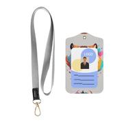 Wzywhj Guaina protettiva per badge da lavoro con stampa di tigre ruggito, custodia protettiva in pelle con set di corda staccabile per appendere