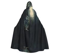 WZYWHJ Gufo al chiaro di luna Immagine Aldult Qualità Cosplay Poncho con cappuccio Mantello per uomini e donne Halloween