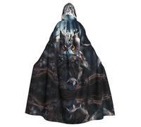 WZYWHJ Gufo Immagine Aldult Qualità Cosplay Poncho con Cappuccio Mantello per Uomo e Donna Halloween