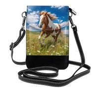 WZYWHJ Horses on the Prairie Pattern Borsa per telefono da donna in pelle con tracolla regolabile